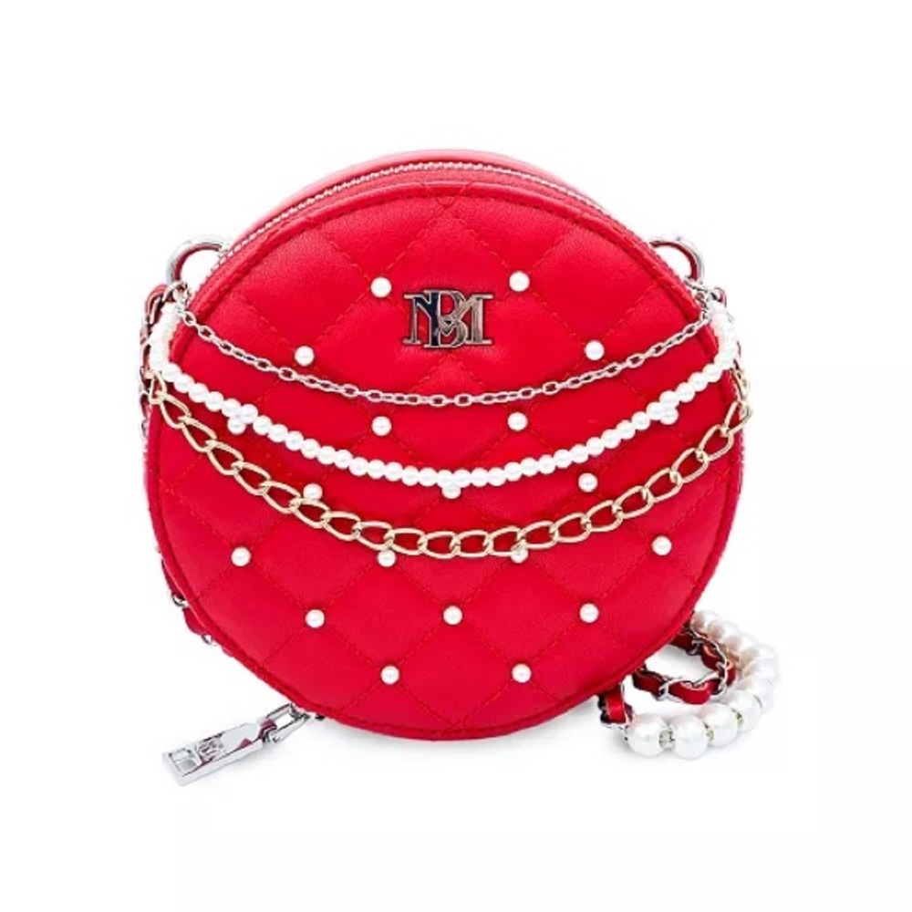 BADGLEY MISCHKA NWT - Round Diamond Quilted Crossbody with Pearls